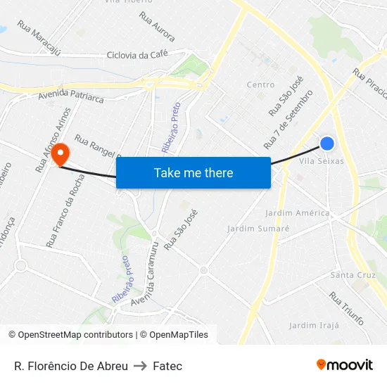 R. Florêncio De Abreu to Fatec map