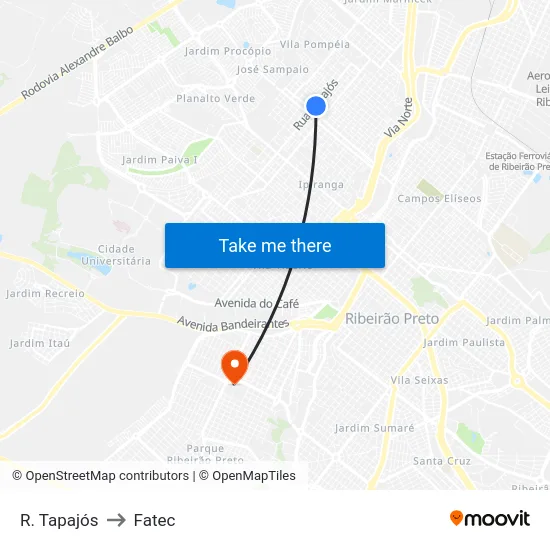 R. Tapajós to Fatec map