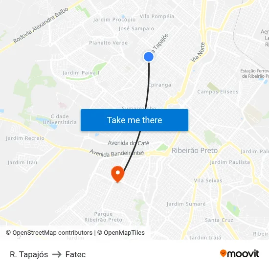 R. Tapajós to Fatec map