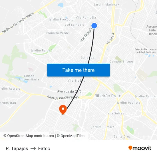 R. Tapajós to Fatec map