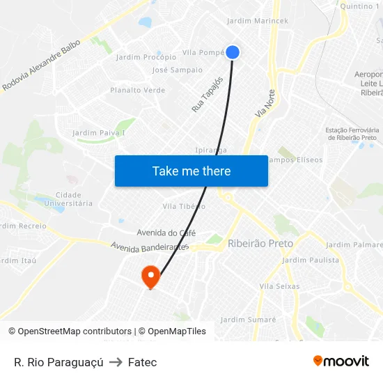R. Rio Paraguaçú to Fatec map