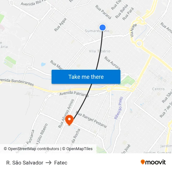 R. São Salvador to Fatec map