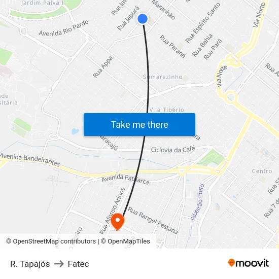 R. Tapajós to Fatec map