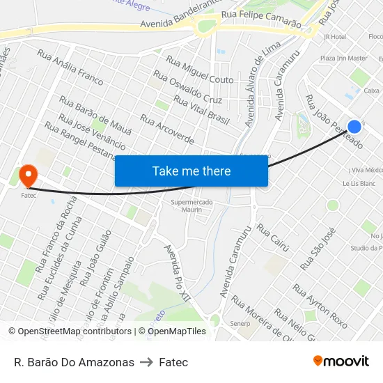 R. Barão Do Amazonas to Fatec map