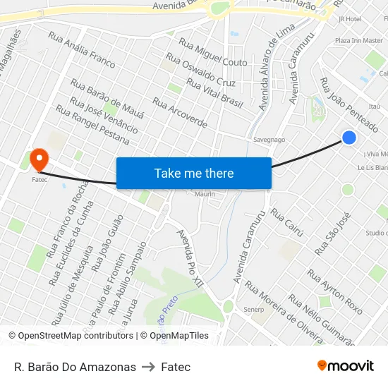 R. Barão Do Amazonas to Fatec map