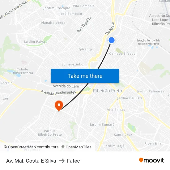 Av. Mal. Costa E Silva to Fatec map