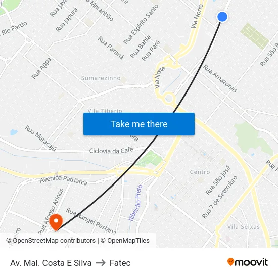 Av. Mal. Costa E Silva to Fatec map