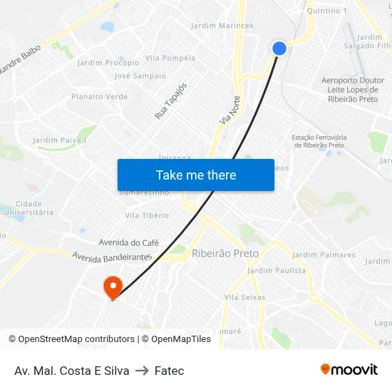 Av. Mal. Costa E Silva to Fatec map