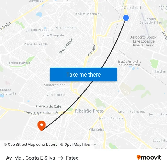 Av. Mal. Costa E Silva to Fatec map