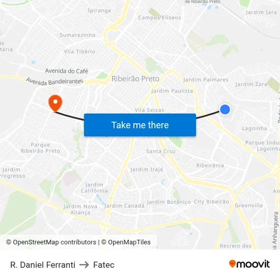 R. Daniel Ferranti to Fatec map