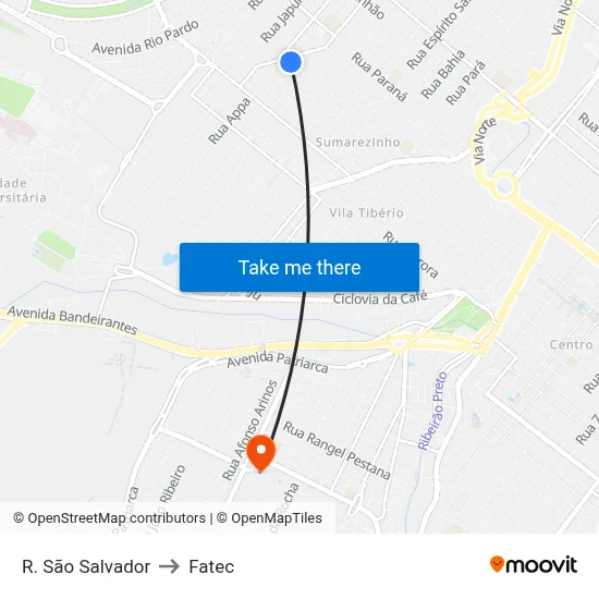 R. São Salvador to Fatec map