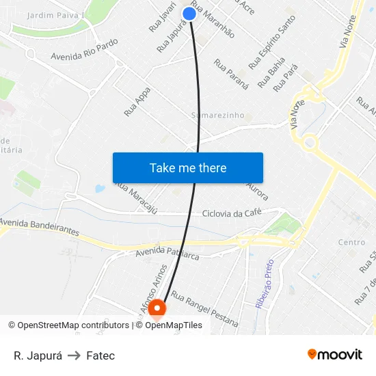 R. Japurá to Fatec map