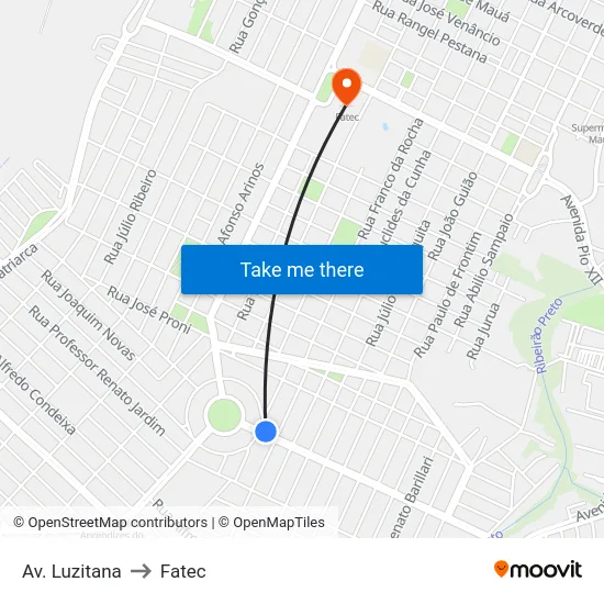 Av. Luzitana to Fatec map