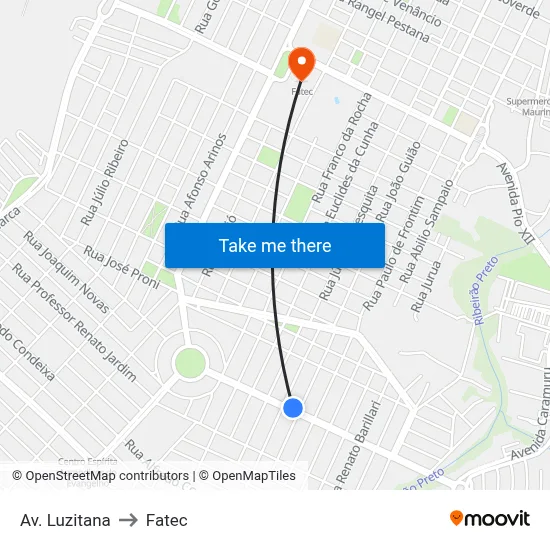 Av. Luzitana to Fatec map