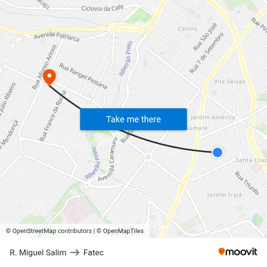 R. Miguel Salim to Fatec map