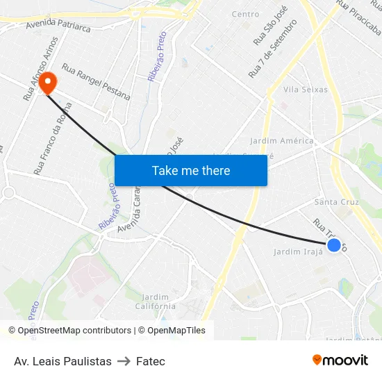 Av. Leais Paulistas to Fatec map