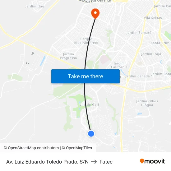 Av. Luiz Eduardo Toledo Prado, S/N to Fatec map