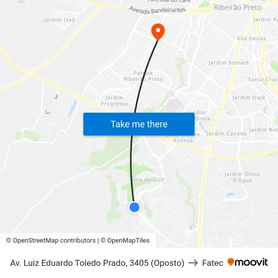 Av. Luiz Eduardo Toledo Prado, 3405 (Oposto) to Fatec map