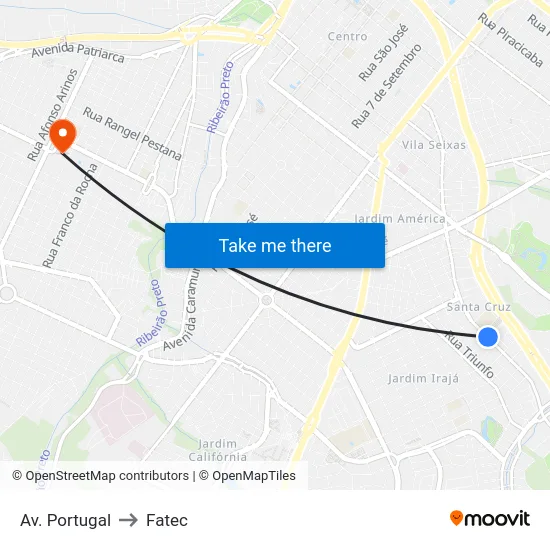 Av. Portugal to Fatec map