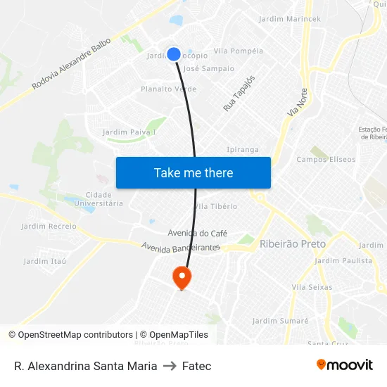 R. Alexandrina Santa Maria to Fatec map