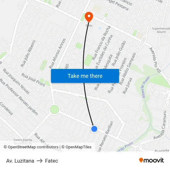 Av. Luzitana to Fatec map