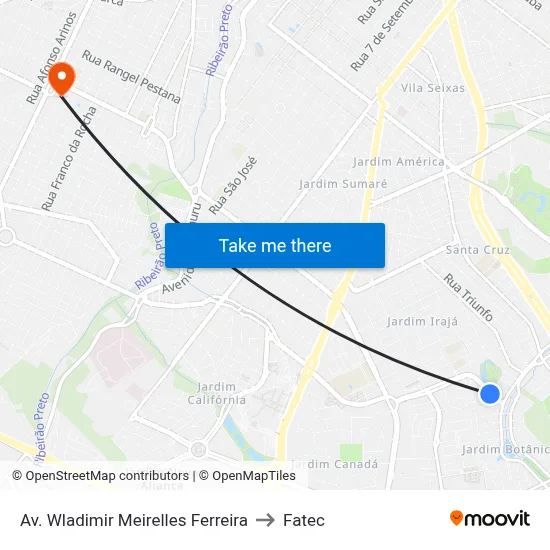 Av. Wladimir Meirelles Ferreira to Fatec map