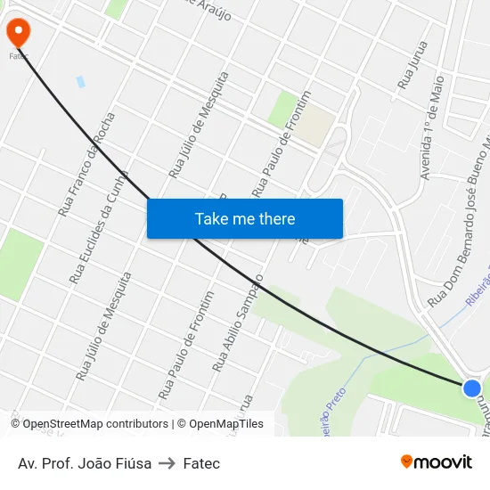 Av. Prof. João Fiúsa to Fatec map