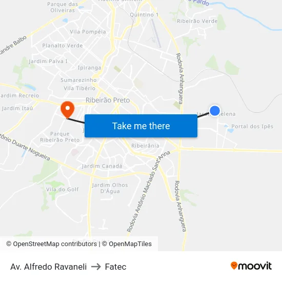 Av. Alfredo Ravaneli to Fatec map