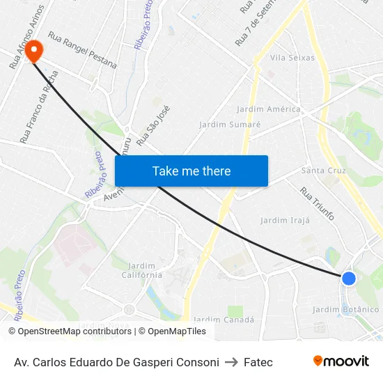 Av. Carlos Eduardo De Gasperi Consoni to Fatec map