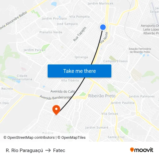 R. Rio Paraguaçú to Fatec map