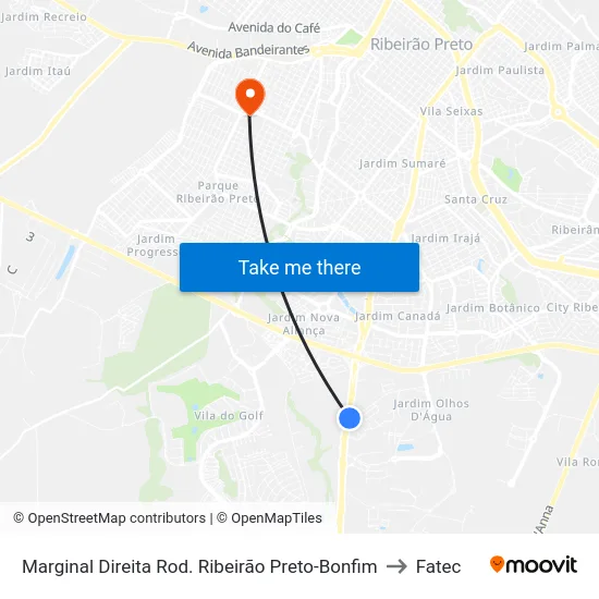 Marginal Direita Rod. Ribeirão Preto-Bonfim to Fatec map
