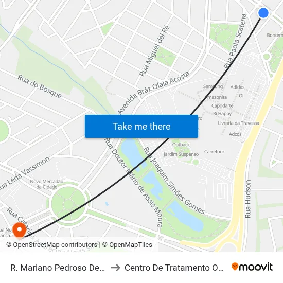 R. Mariano Pedroso De Almeida to Centro De Tratamento Oncológico map