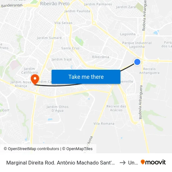 Marginal Direita Rod. Antônio Machado Sant'Anna to Unip map