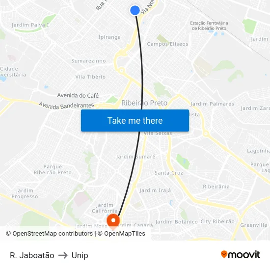 R. Jaboatão to Unip map