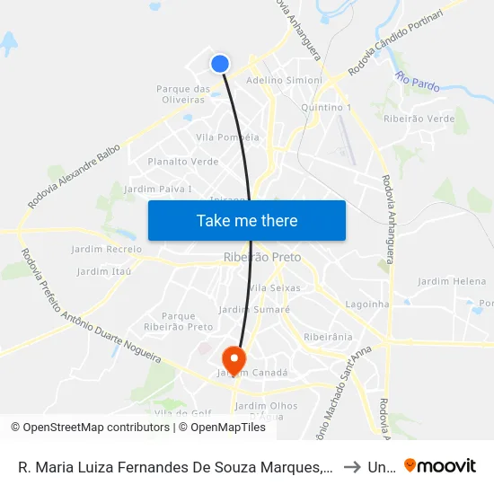 R. Maria Luiza Fernandes De Souza Marques, S/N to Unip map
