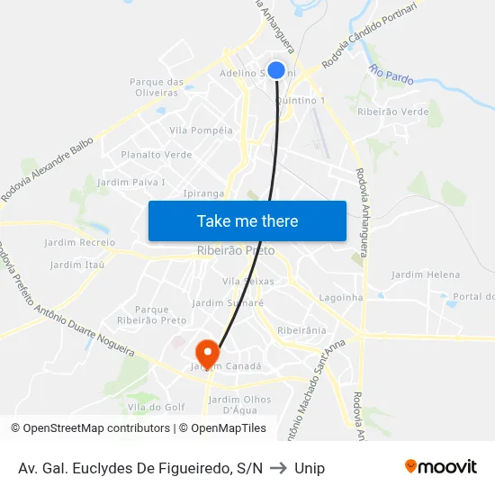 Av. Gal. Euclydes De Figueiredo, S/N to Unip map