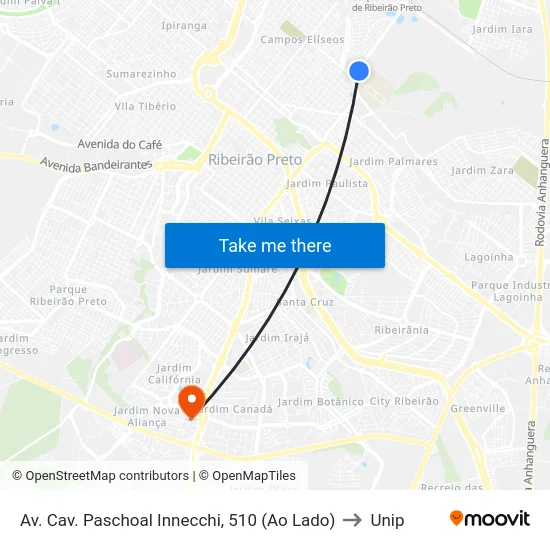 Av. Cav. Paschoal Innecchi, 510 (Ao Lado) to Unip map