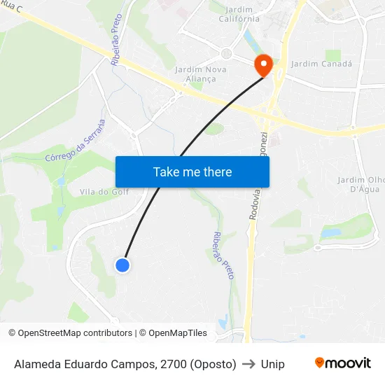 Alameda Eduardo Campos, 2700 (Oposto) to Unip map