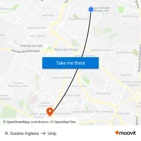 R. Guiana Inglesa to Unip map