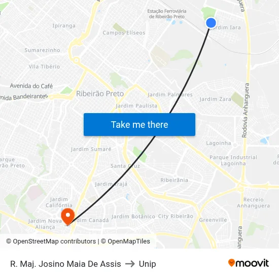 R. Maj. Josino Maia De Assis to Unip map