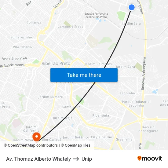 Av. Thomaz Alberto Whately to Unip map