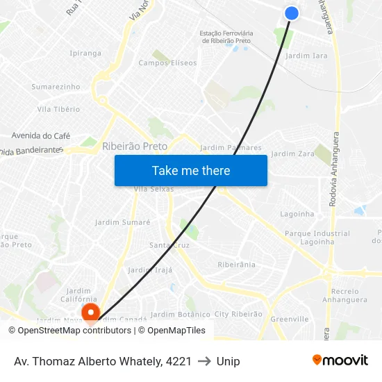 Av. Thomaz Alberto Whately, 4221 to Unip map