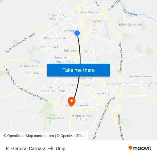R. General Câmara to Unip map