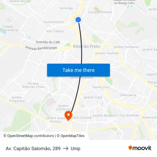 Av. Capitão Salomão, 289 to Unip map