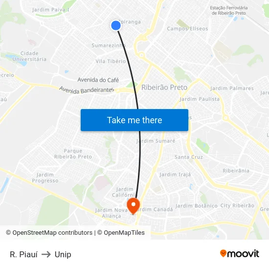 R. Piauí to Unip map