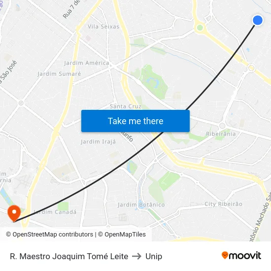 R.  Maestro Joaquim Tomé Leite to Unip map