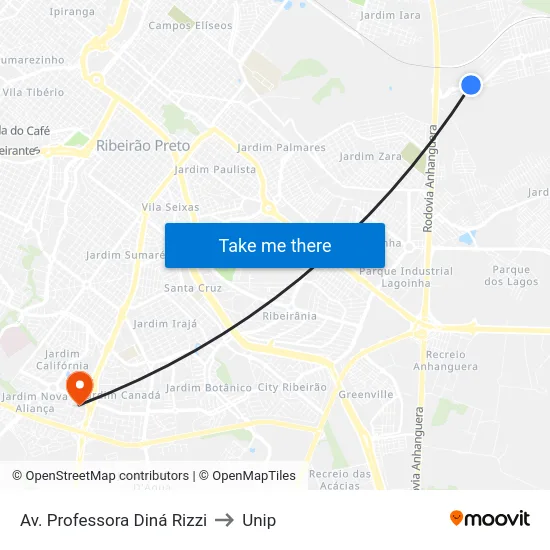 Av. Professora Diná Rizzi to Unip map