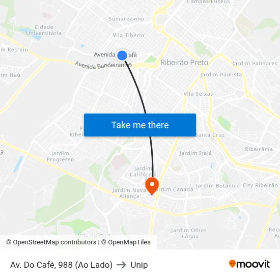 Av. Do Café, 988 (Ao Lado) to Unip map