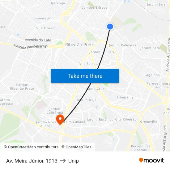 Av. Meira Júnior, 1913 to Unip map