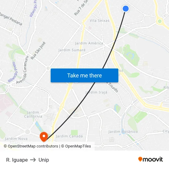 R. Iguape to Unip map